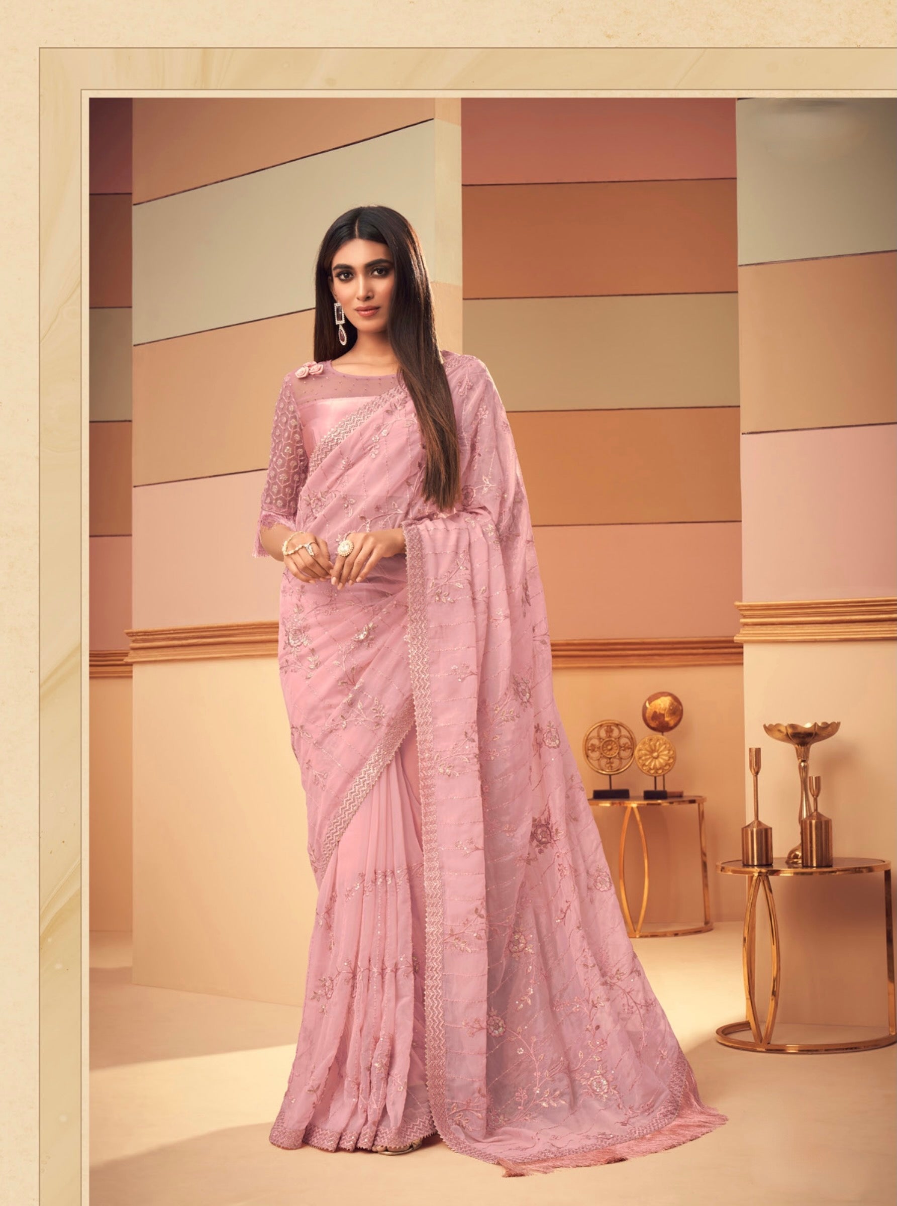 Pink Colour Silk Designer Saree –