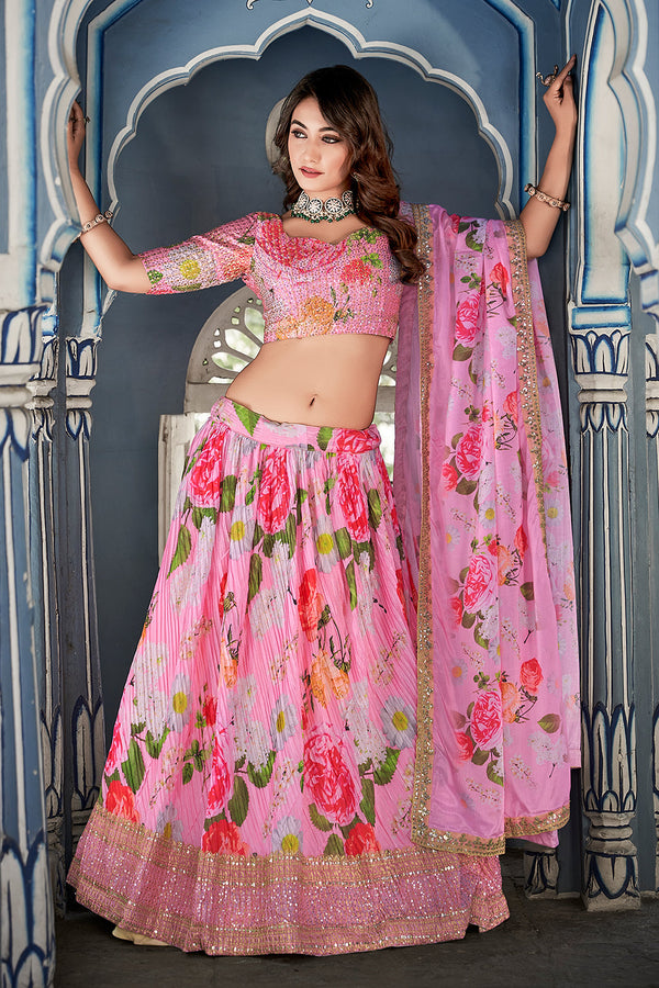 Crush Designer Lehenga Choli In Pink