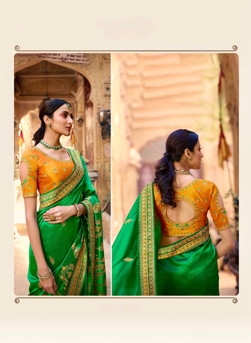 Zardozi Work Silk Designer Saree