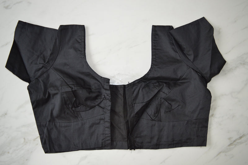Black Colour Kanchipuram Blouse Size 38