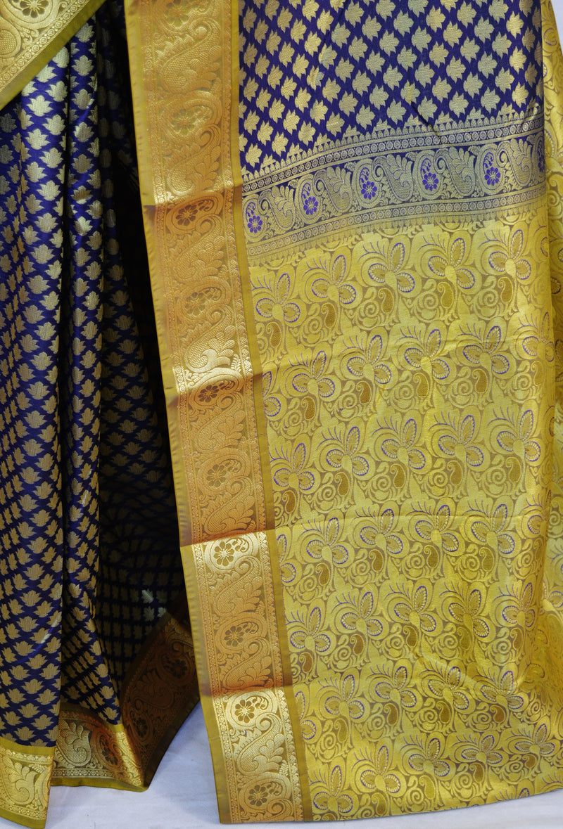 Bridal Wear Aubergine Colour Kanchipuram Silk Saree