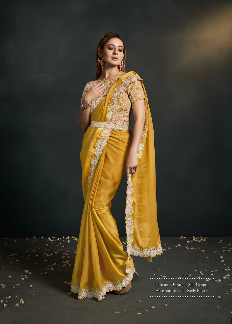 One Minute Saree with Stitched Blouse