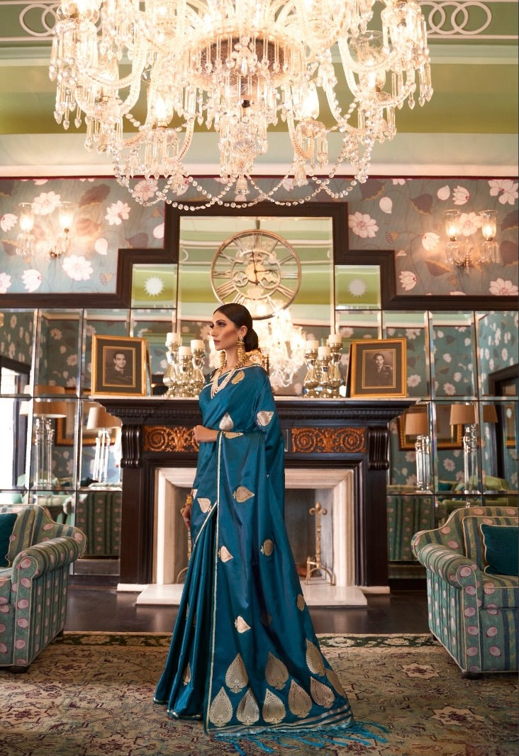 Elegant Handloom Pure Satin Silk Saree