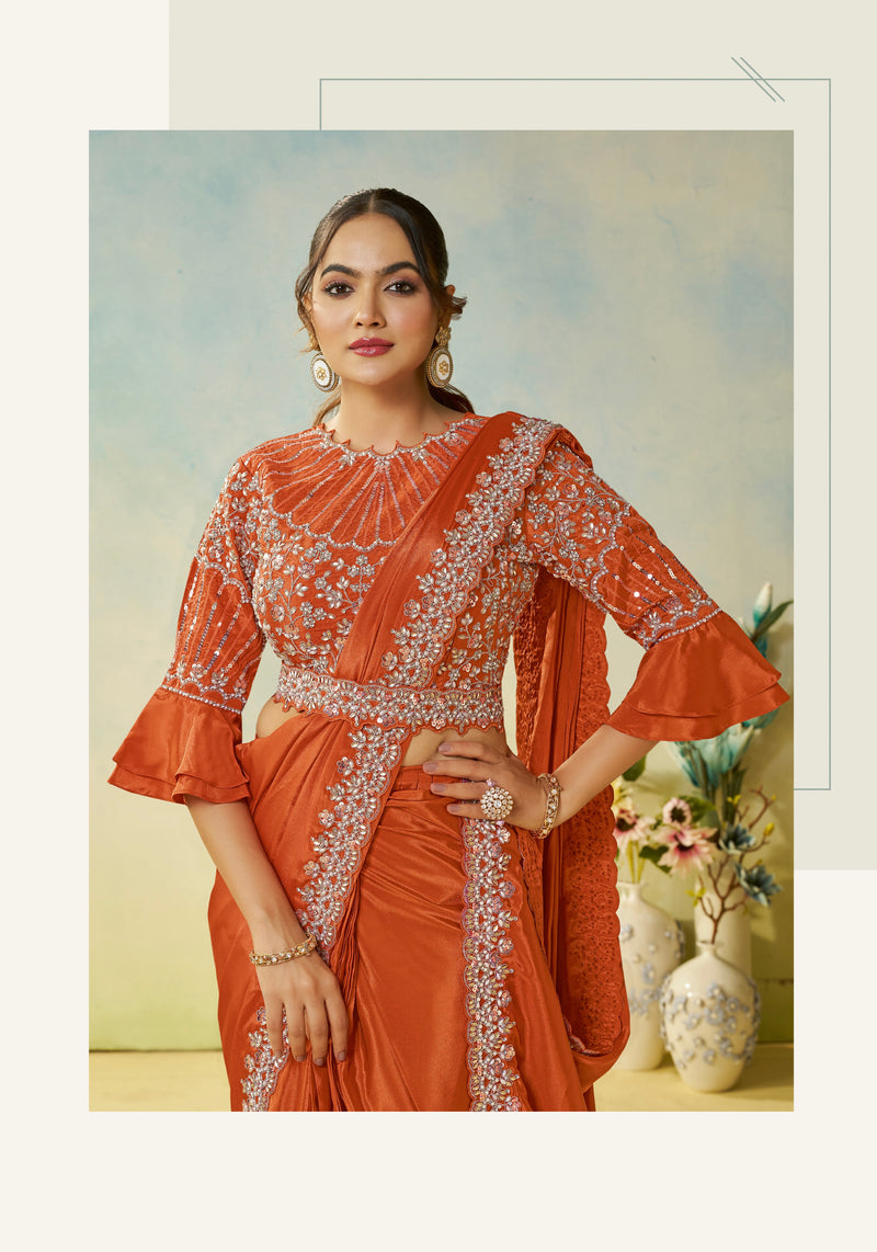 Ready To Wear Saree with Stitched Blouse