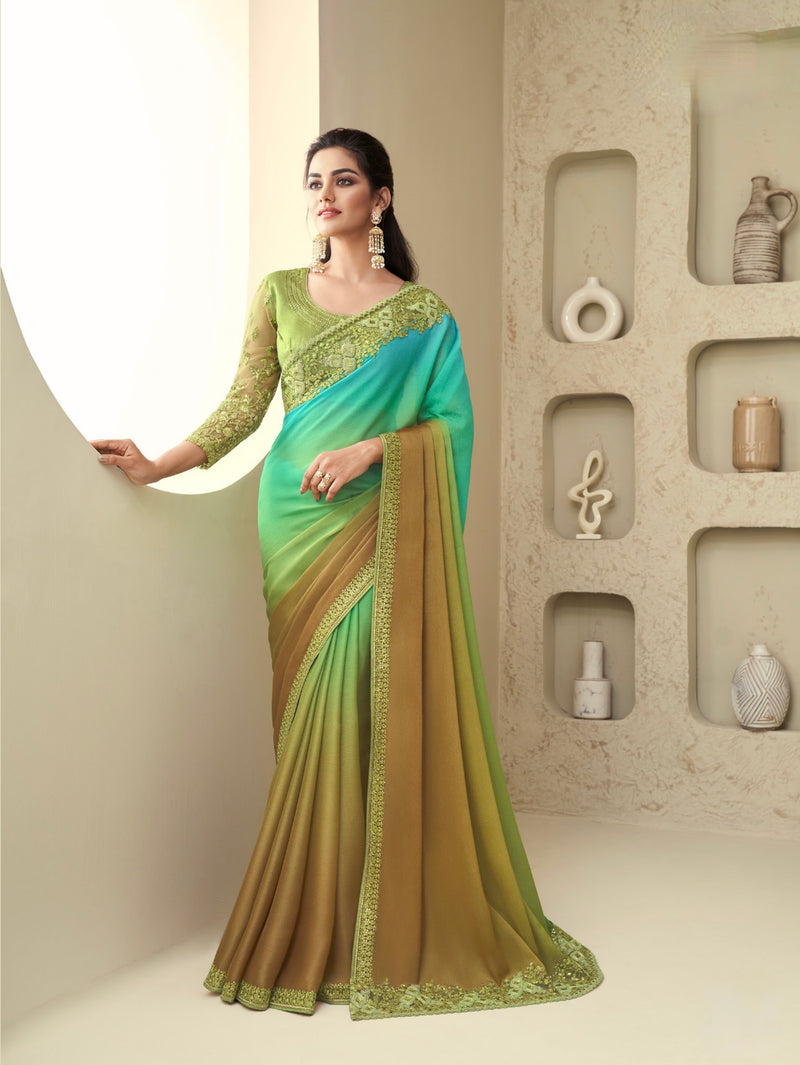 Beautiful Multi colour Silk Trendy Saree
