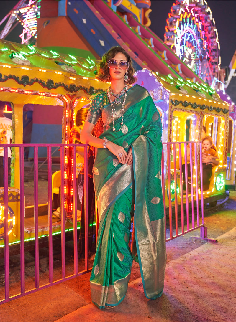 Green Colour Handwoven Silk Saree