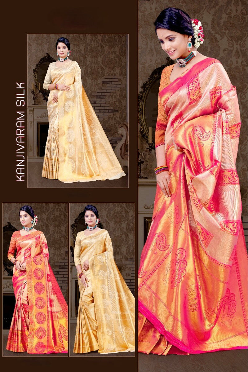 Pink Colour Kanchipuram silk Saree