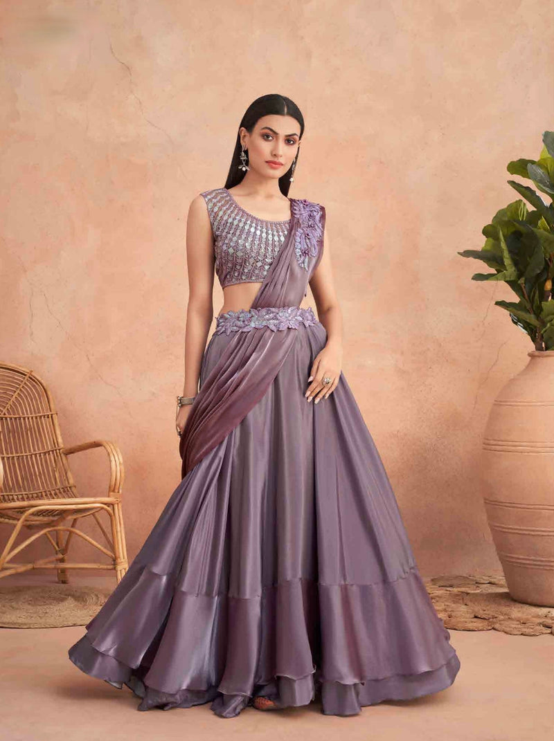 Lehenga Style Saree with Belt