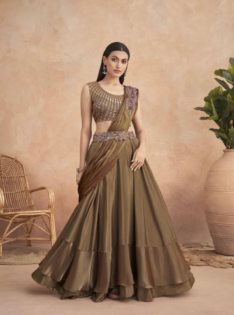 Lehenga Style Saree with Belt