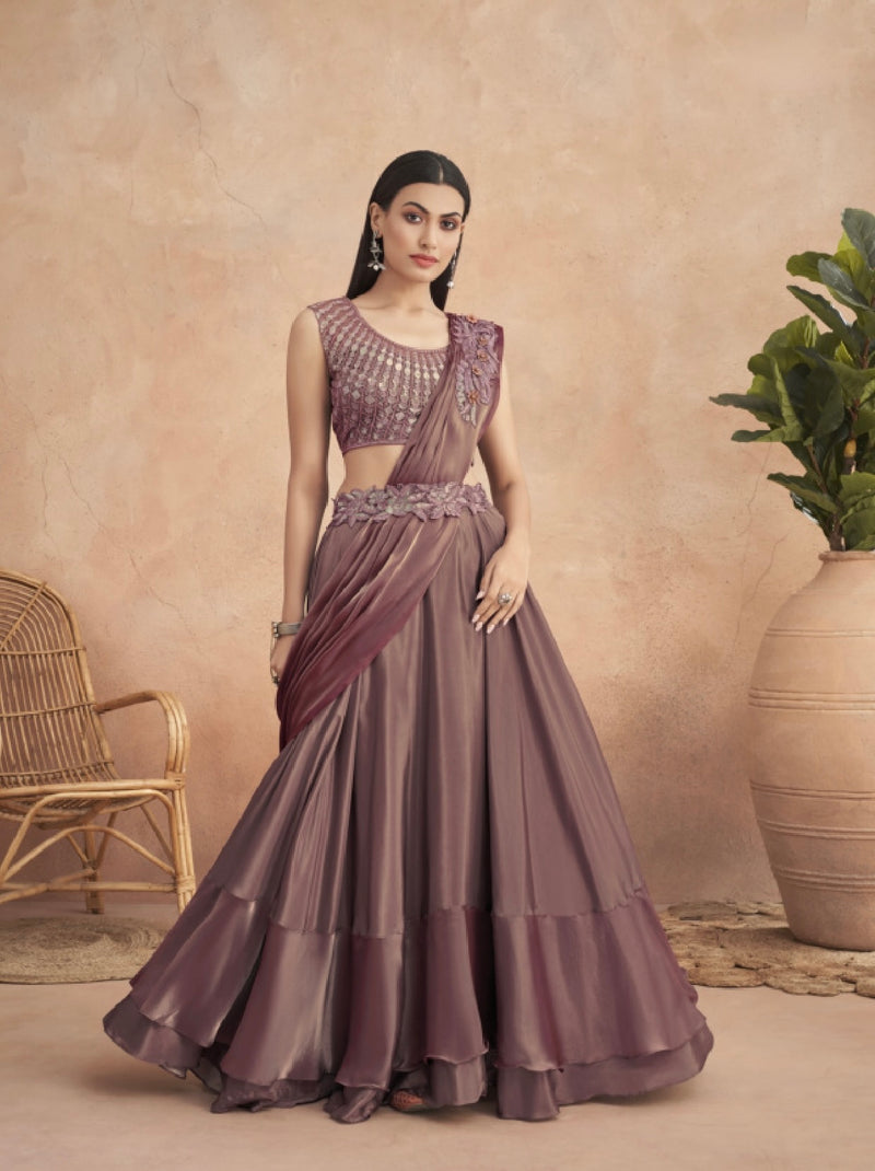 Lehenga Style Saree with Belt