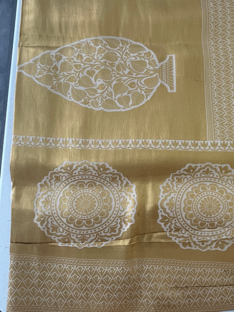 Gold Colour Kanchipuram silk Saree