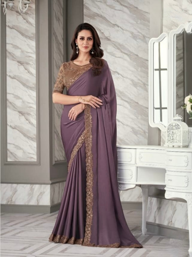 Silk Georgette Embroidered Designer Saree