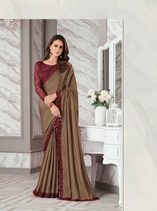 Silk Georgette Embroidered Designer Saree