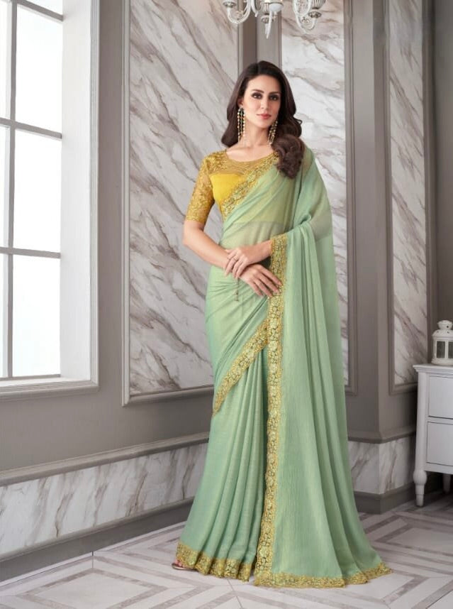 Silk Georgette Embroidered Designer Saree