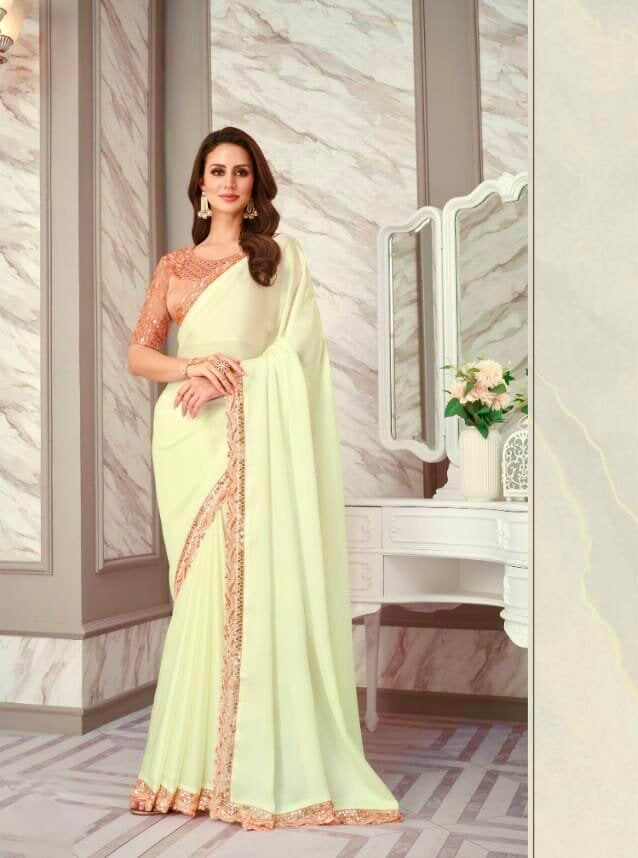 Silk Georgette Embroidered Designer Saree