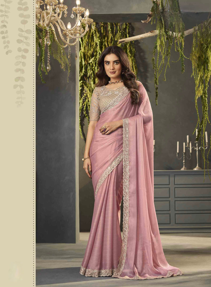 Pink Contemporary Style Saree