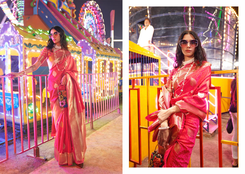 Red Colour Handwoven Silk Saree