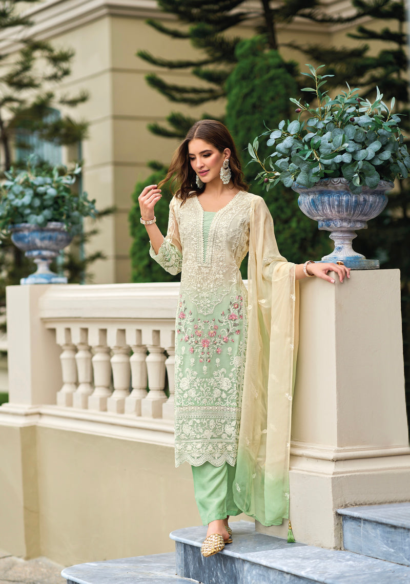 Embroidered Organza Pakistani Suit- M, L