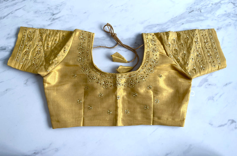 Gold Brocade Blouse Size 34