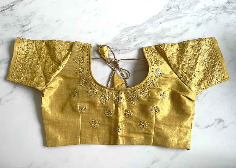 Gold Brocade Blouse Size 34