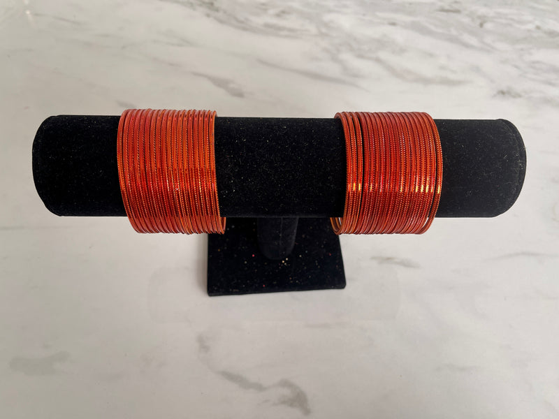 Orange colour metal bangles