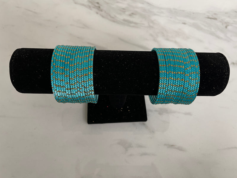 Blue colour metal bangles