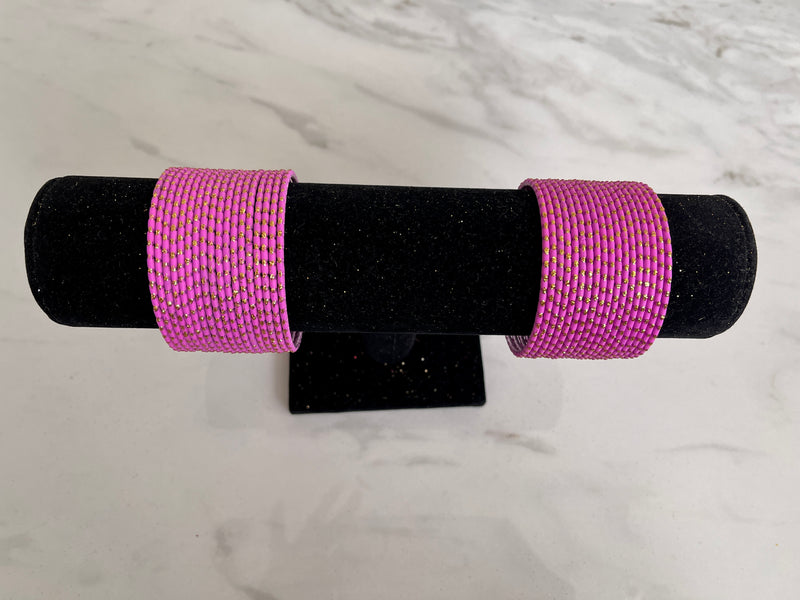 Pink colour metal bangles