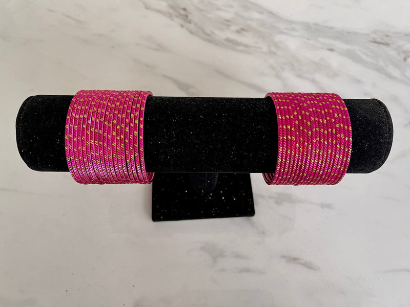 Magenta colour metal bangles