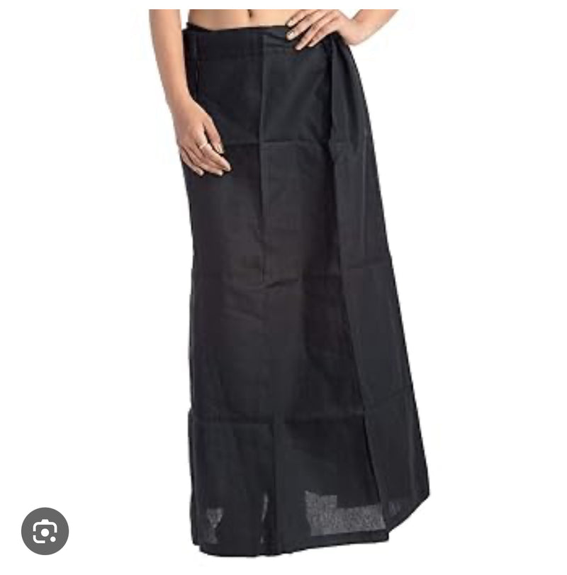 Black Colour Cotton Petticoat / Skirt