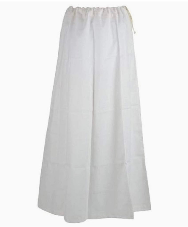 White Colour Cotton Petticoat / Skirt