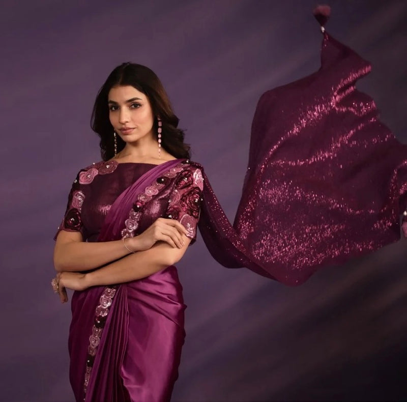 One Minute Saree with Stitched Blouse