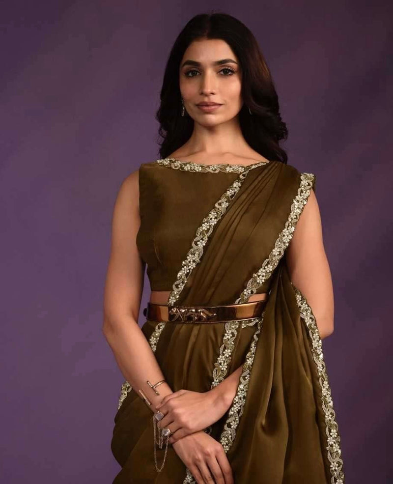 One Minute Saree with Stitched Blouse