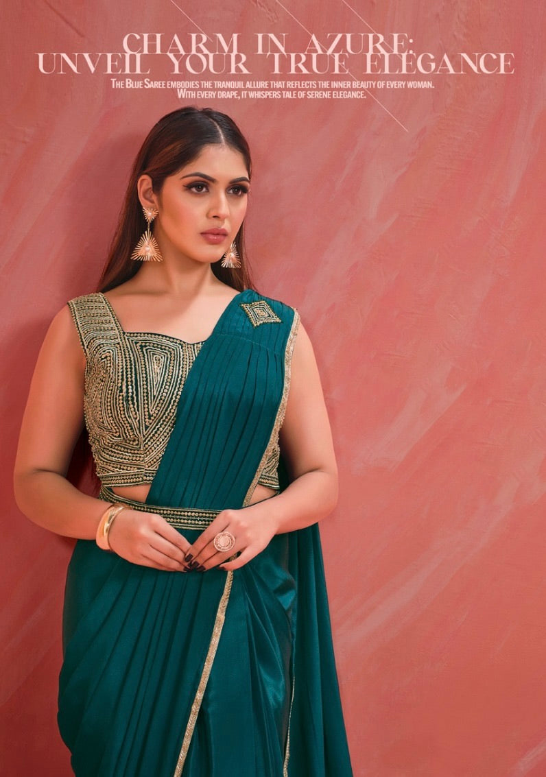 One Minute Saree with Stitched Blouse