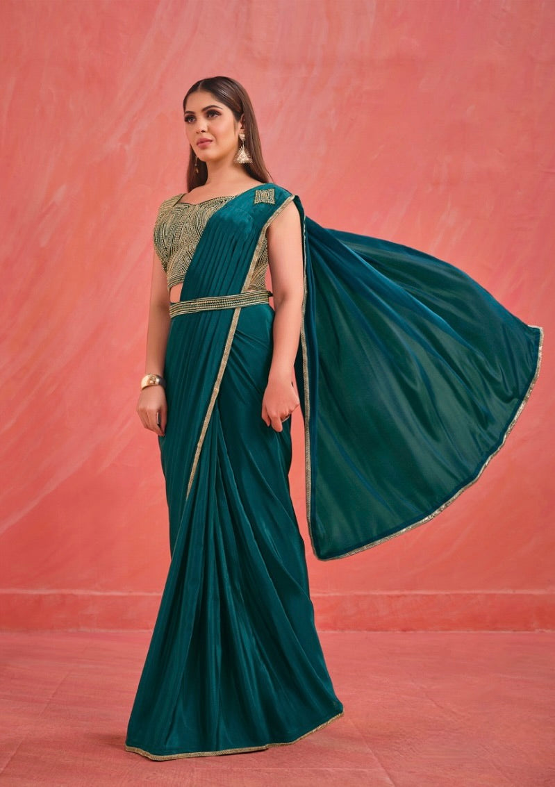 One Minute Saree with Stitched Blouse