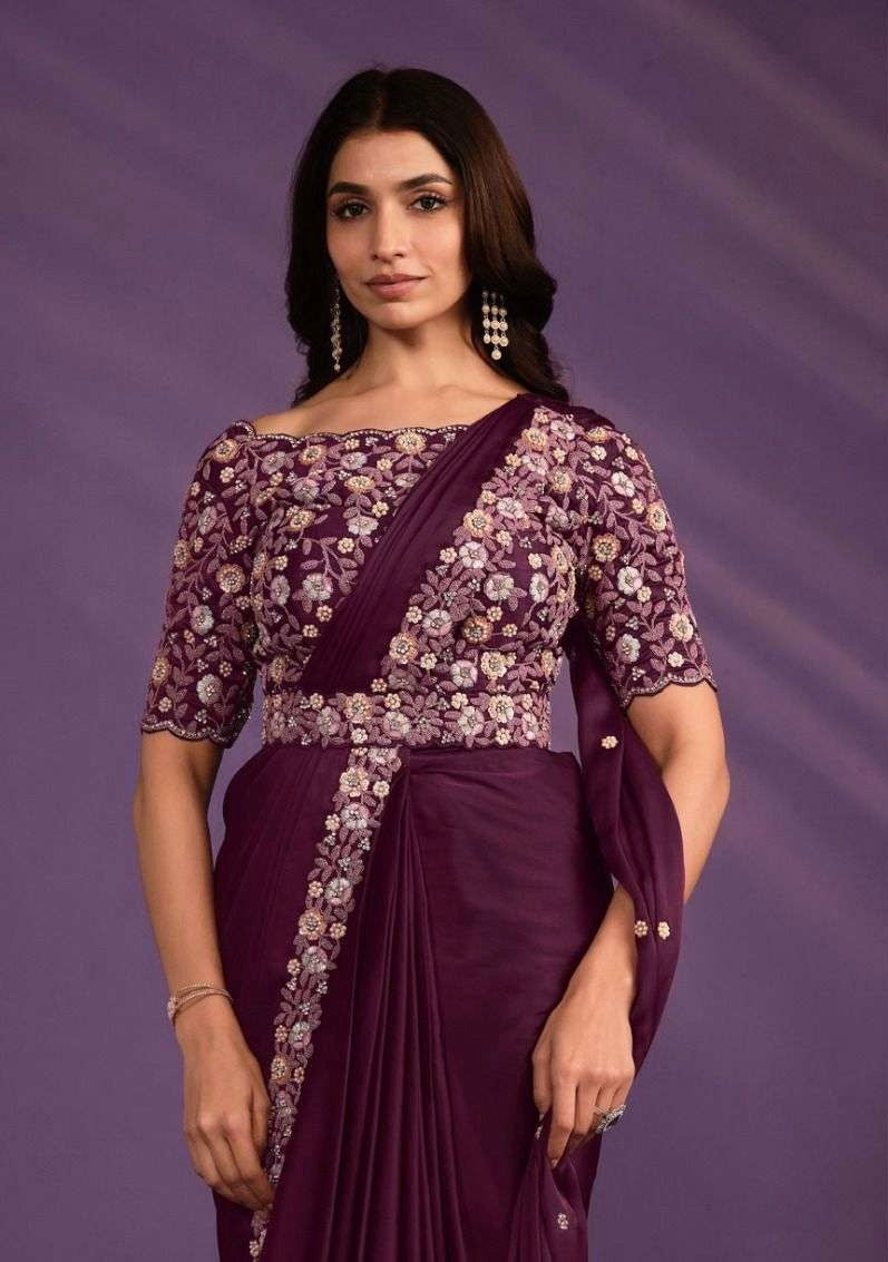 One Minute Saree with Stitched Blouse