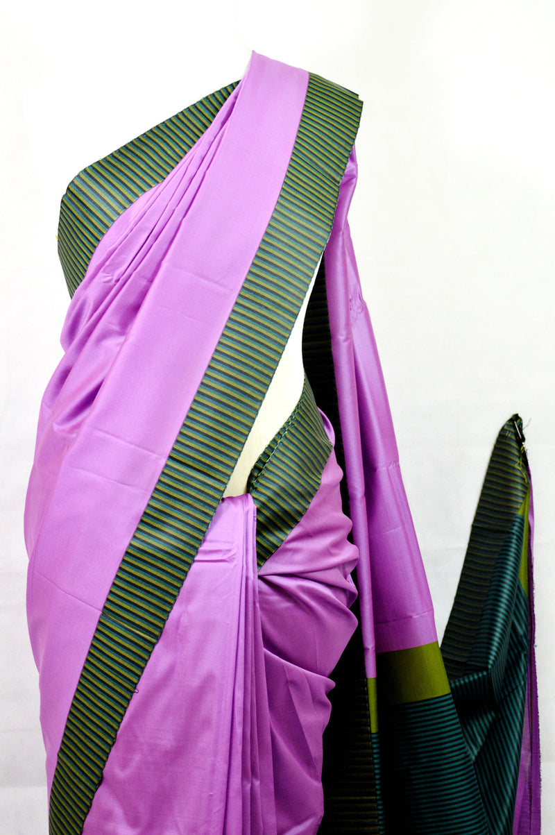 Purple Gadwal 3D Lining  Art Silk  Saree