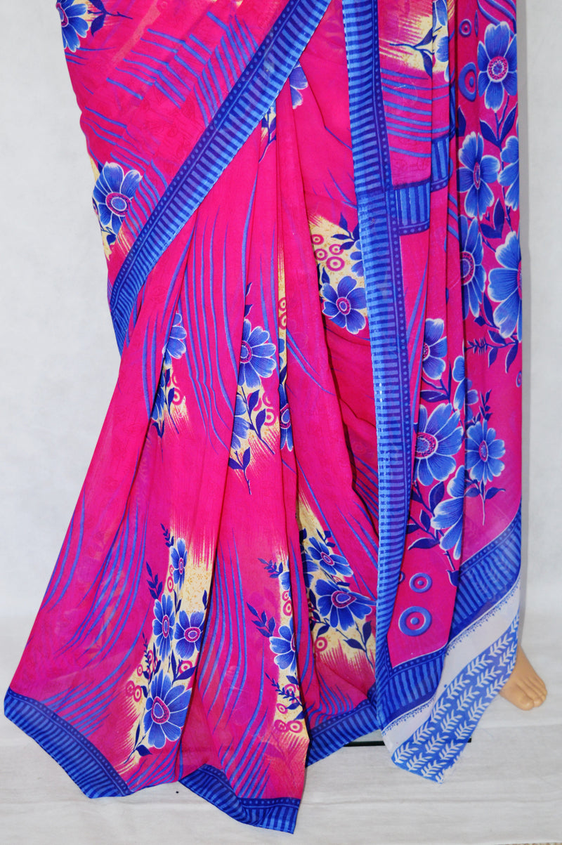 Pink & Blue Russion 3 Star Exclusive Fancy Saree