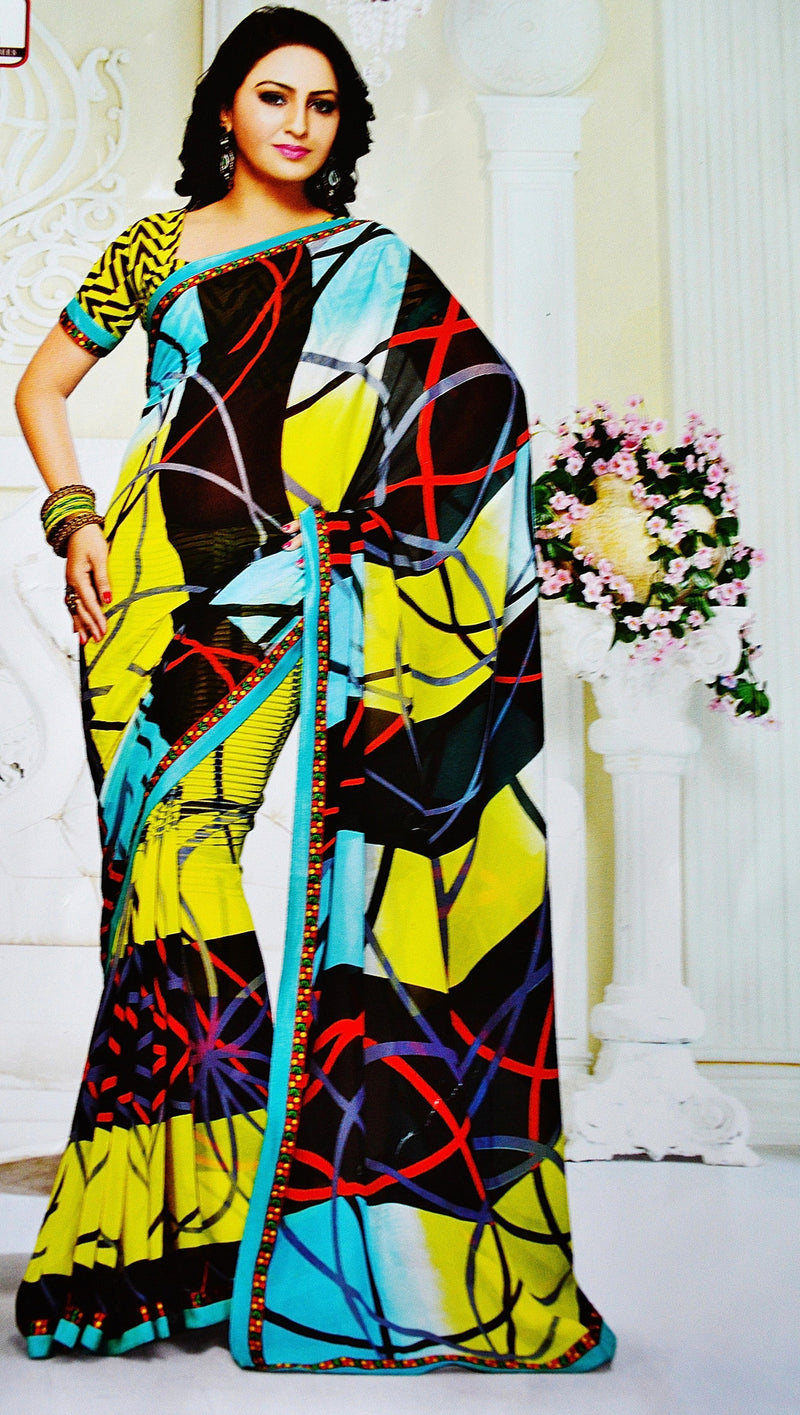 Beautiful Multi Colour Heritage Designer Saree