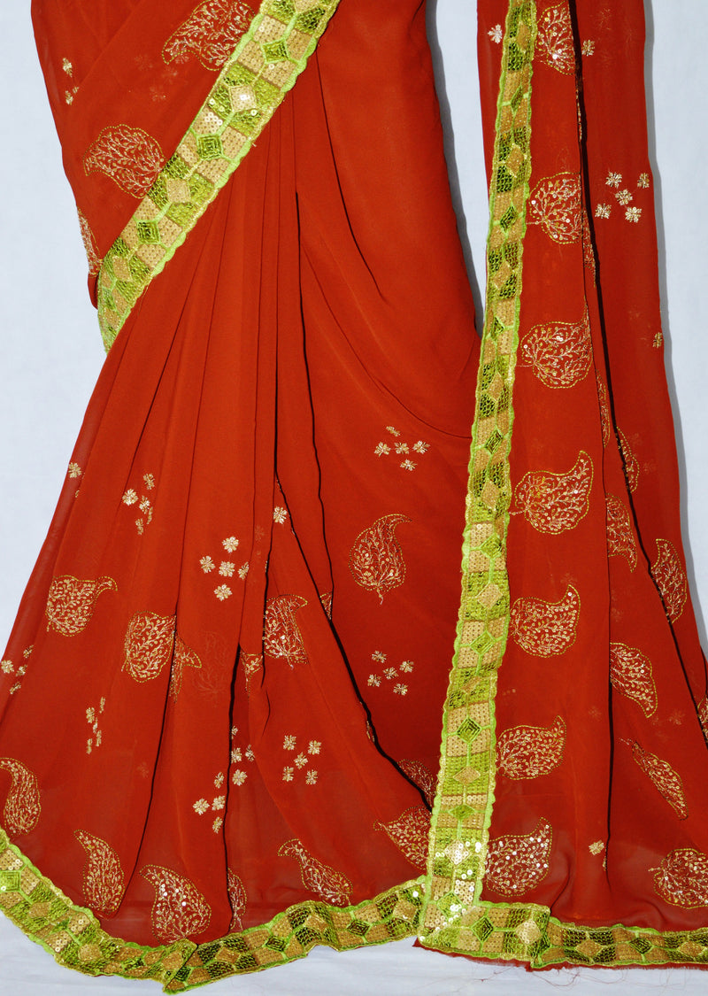 Designer Partywear Saree With Prestitched Blouse