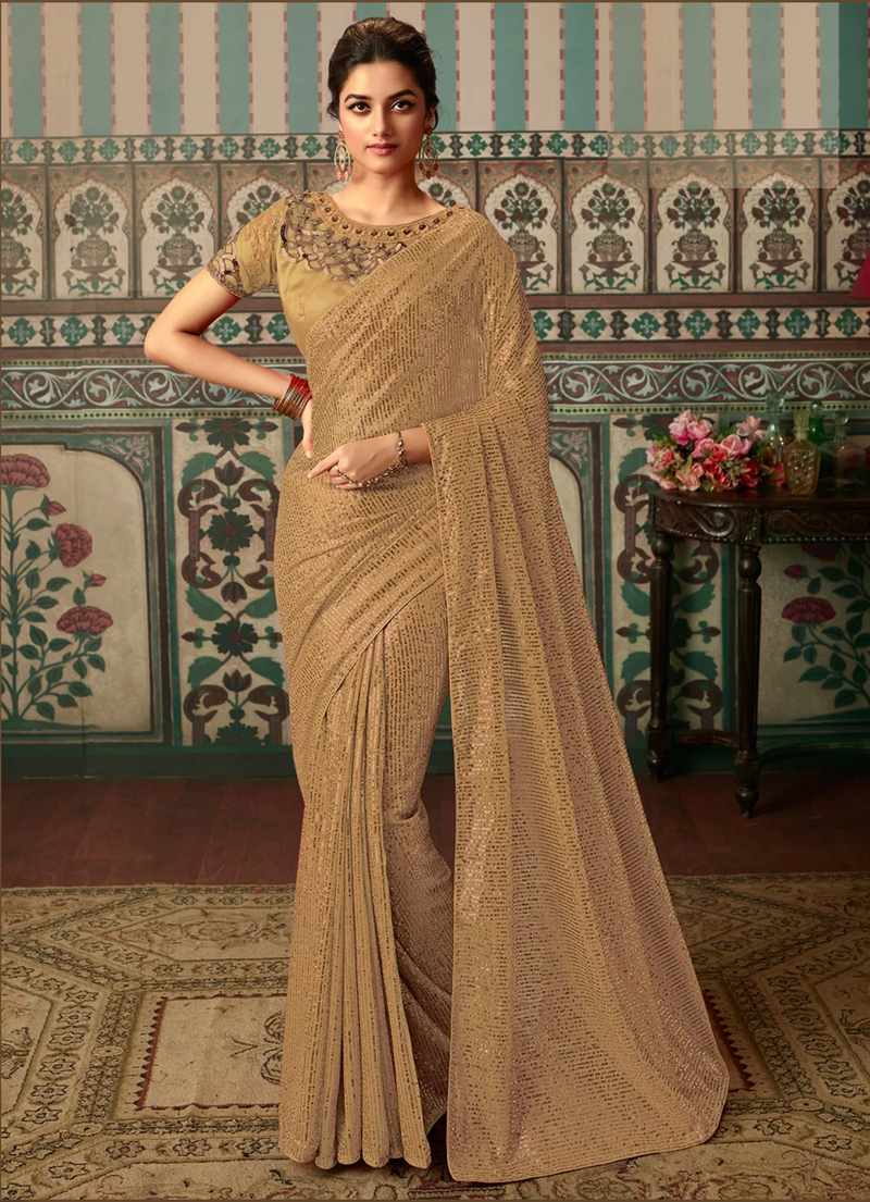 Latest Georgette with Sequins Saree