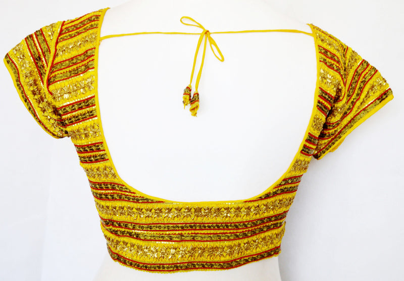 Designer Yellow Colour Blouse   One Size