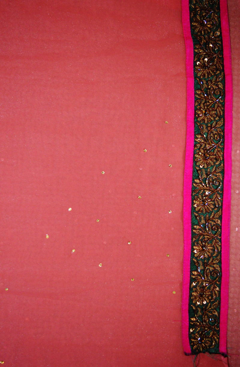 Superb Cinnamon Pink Colour Stone Work Saree