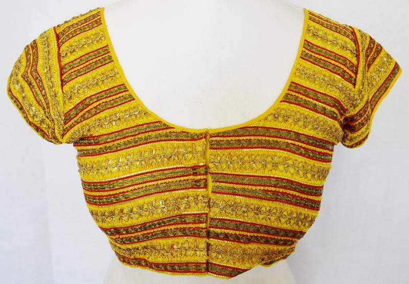 Designer Yellow Colour Blouse   One Size