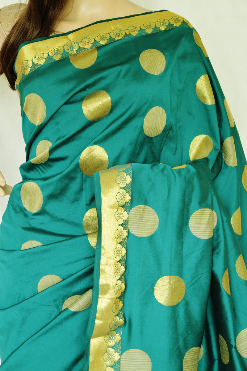 Green Colour  Beautiful Mini Kanchi Silk Saree