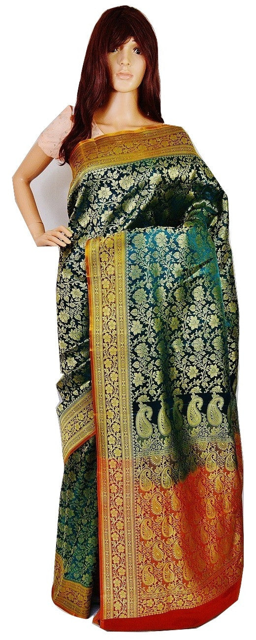 Banaras Saree With Attached Blouse piece