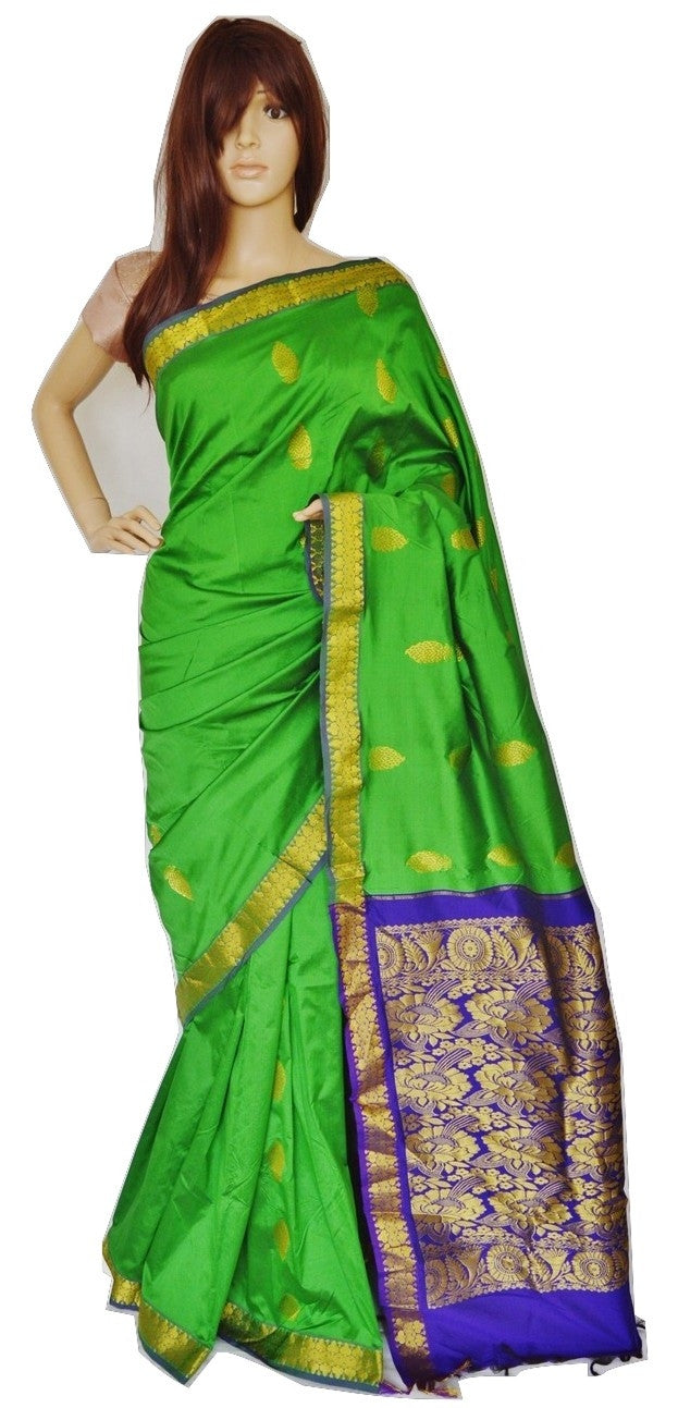 Green & Purple Colour Anjali Silk Saree