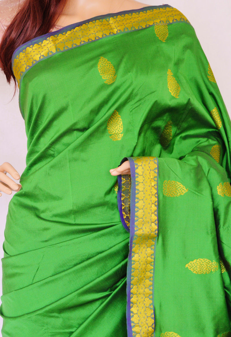 Green & Purple Colour Anjali Silk Saree