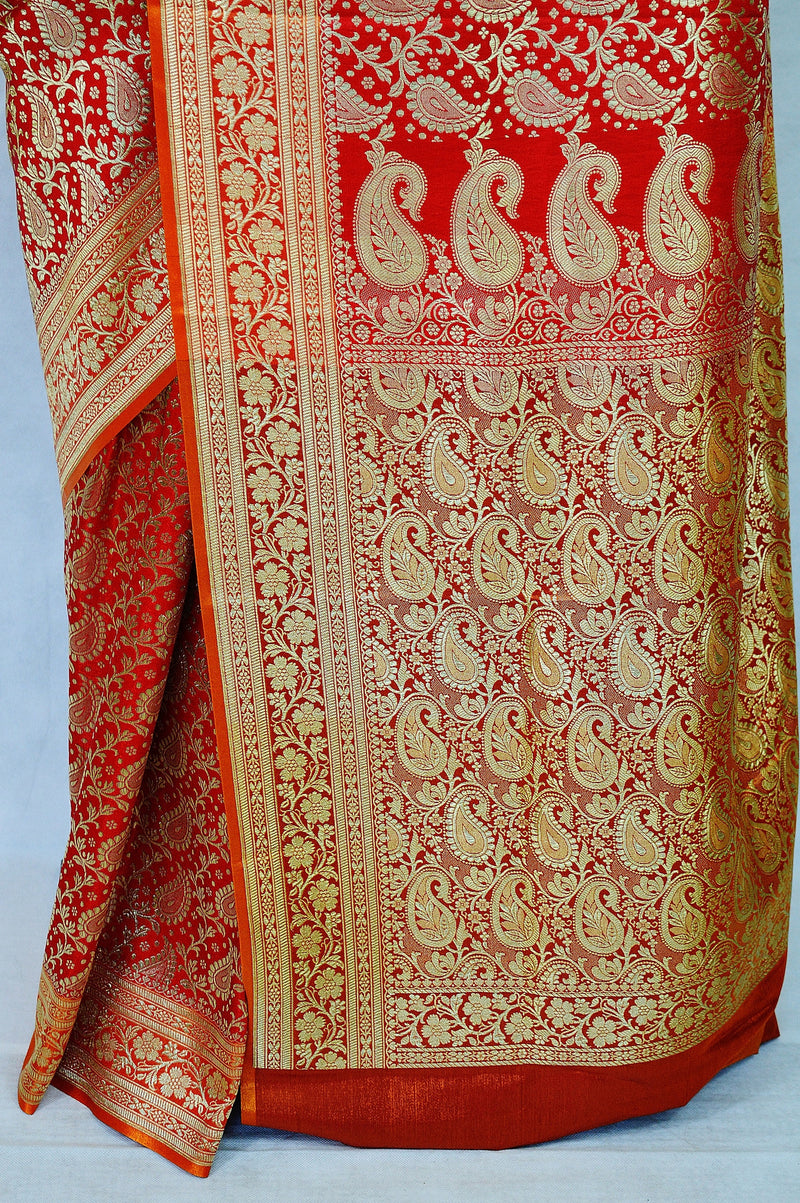Banaras Saree With Attached Blouse piece