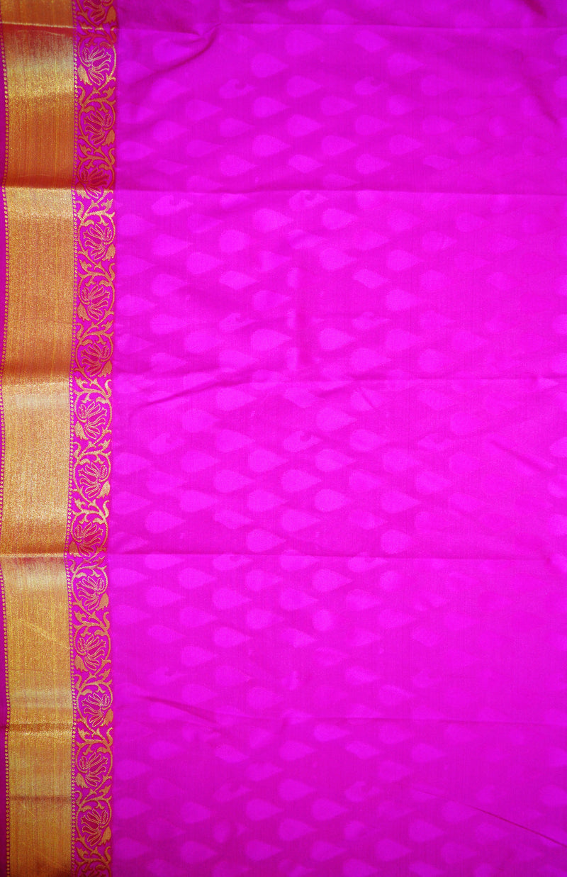 Purple,Fushcia & Gold Kanchipuram Silk Saree
