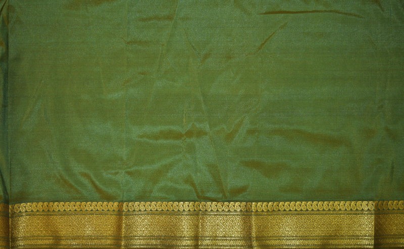 Dark Green ,Light Green & Gold Kanchipuram Silk Saree